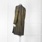 Max Mara Green Black Ombre Jacquard Print Coat