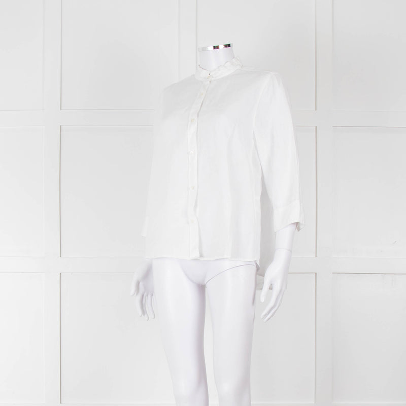 Rosso35 White Linen Tiered Back Shirt