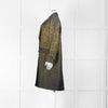 Max Mara Green Black Ombre Jacquard Print Coat
