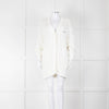 Prada White Cotton Cable Knit Logo Long Oversized Cardigan