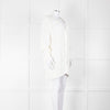 Prada White Cotton Cable Knit Logo Long Oversized Cardigan