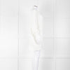 Prada White Cotton Cable Knit Logo Long Oversized Cardigan