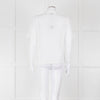 Agnes B White Fine Cotton Embroidered Trim Short Sleeve Shirt