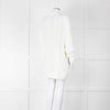 Prada White Cotton Cable Knit Logo Long Oversized Cardigan