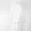 Prada White Cotton Cable Knit Logo Long Oversized Cardigan