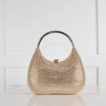 Judith Leiber Gold Crystal Top Handle Clutch