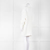 Prada White Cotton Cable Knit Logo Long Oversized Cardigan
