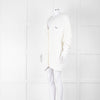 Prada White Cotton Cable Knit Logo Long Oversized Cardigan