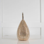 Judith Leiber Gold Crystal Top Handle Clutch