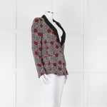 Ikks Black Red Rose Print Blazer