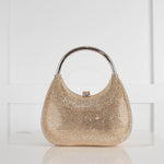 Judith Leiber Gold Crystal Top Handle Clutch