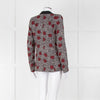 Ikks Black Red Rose Print Blazer