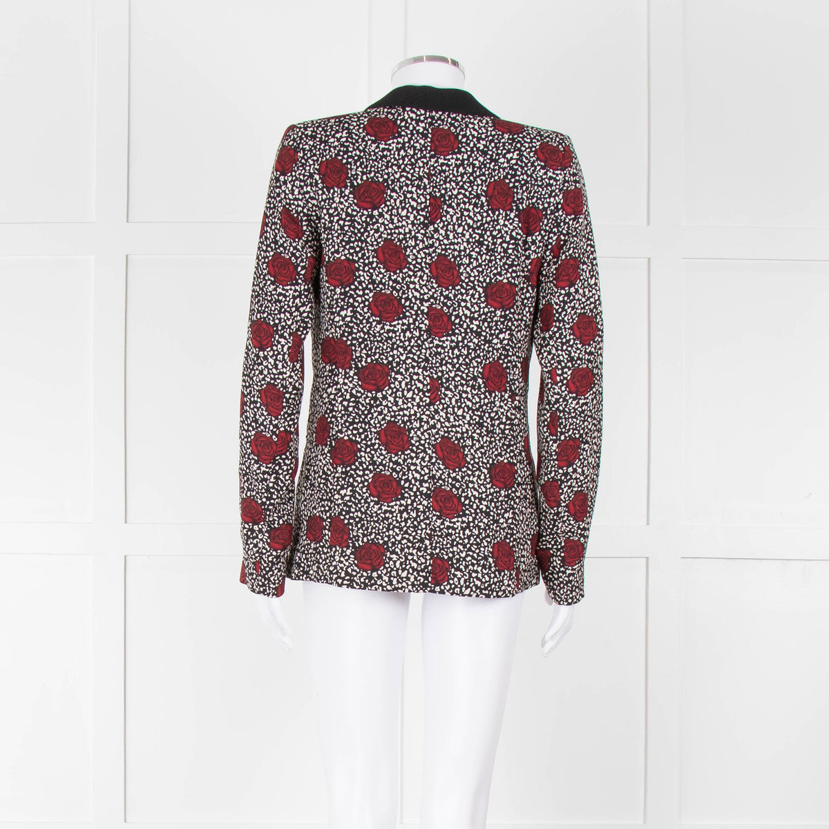 Ikks Black Red Rose Print Blazer