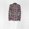 Ikks Black Red Rose Print Blazer