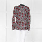 Ikks Black Red Rose Print Blazer
