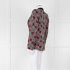 Ikks Black Red Rose Print Blazer