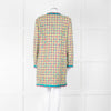 Boutique Moschino Green Pink Textured Weave Coat