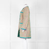 Boutique Moschino Green Pink Textured Weave Coat