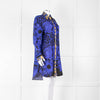 Versace Black Electric Blue Barocco Print Silk Tunic Shirt
