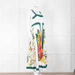 Alemais White Multi Colour Fruit Print Sleeveless Linen Dress