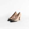 Chanel Beige Shoe with Black Quilted Toe