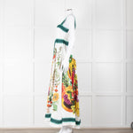 Alemais White Multi Colour Fruit Print Sleeveless Linen Dress