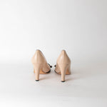 Chanel Beige Shoe with Black Quilted Toe