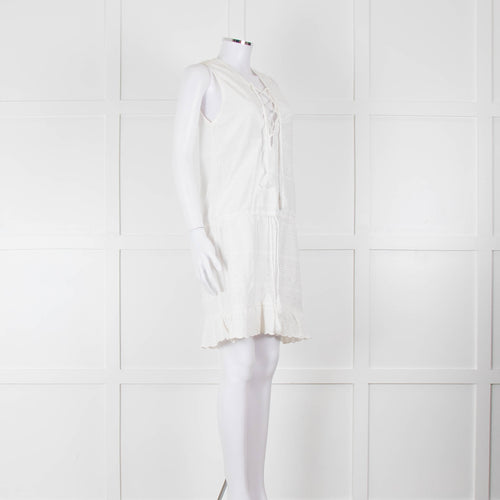 Melissa Odabash White Embroidered Sleeveless Cotton Dress