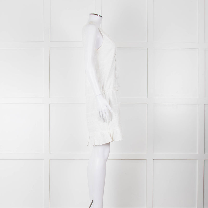 Melissa Odabash White Embroidered Sleeveless Cotton Dress