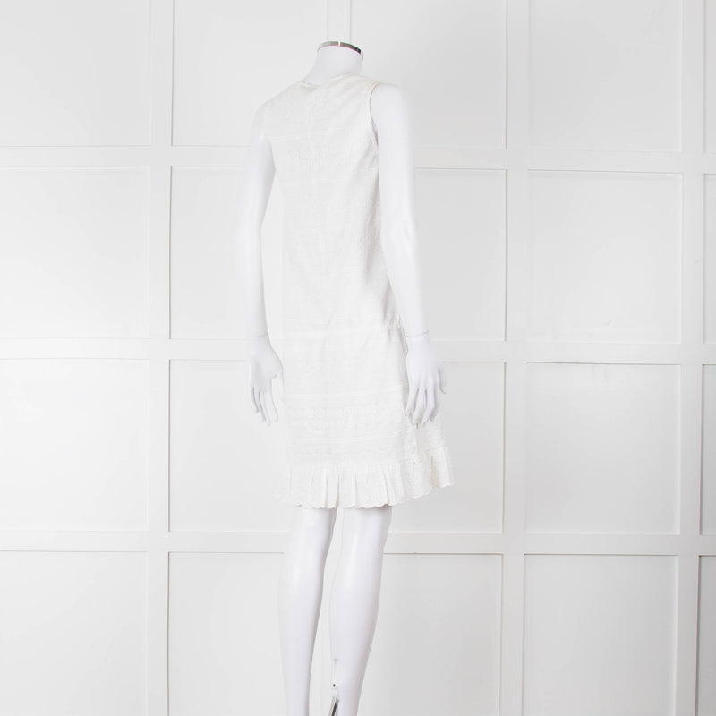 Melissa Odabash White Embroidered Sleeveless Cotton Dress