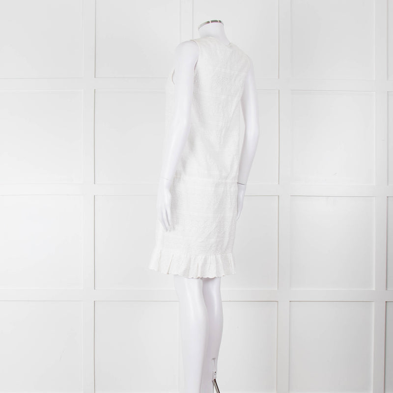 Melissa Odabash White Embroidered Sleeveless Cotton Dress