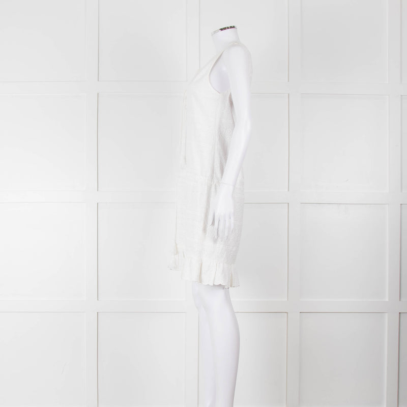 Melissa Odabash White Embroidered Sleeveless Cotton Dress