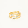 Tat2 3 Band Gold Coin Detail Magnetic Bangle