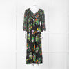 Rixo Black Multi Floral Dot Long Sleeve Dress