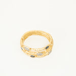 Tat2 3 Band Gold Coin Detail Magnetic Bangle