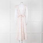Seraphina White Red Strawberry Print Cap Sleeve Midi Cotton Dress