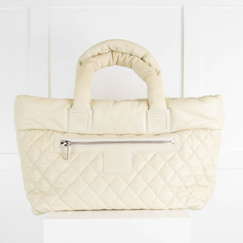 Chanel Cream Caviar Leather Cocoon Tote Bag