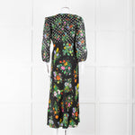 Rixo Black Multi Floral Dot Long Sleeve Dress