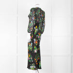 Rixo Black Multi Floral Dot Long Sleeve Dress