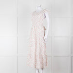 Seraphina White Red Strawberry Print Cap Sleeve Midi Cotton Dress