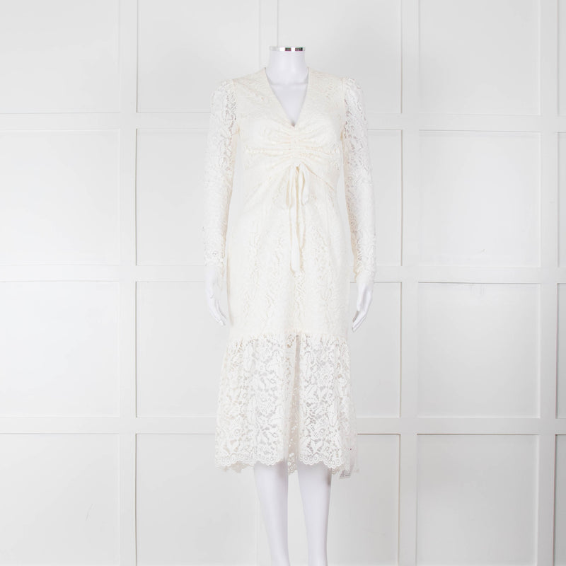 Rebecca Vallance Cream Lace Long Sleeve Dress