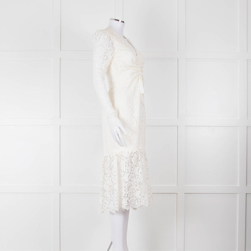 Rebecca Vallance Cream Lace Long Sleeve Dress