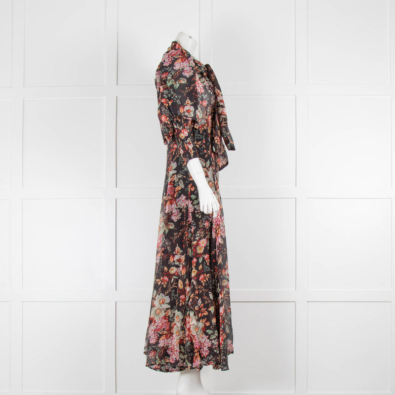 byTiMo Organza Midi Dress in Black Blossom