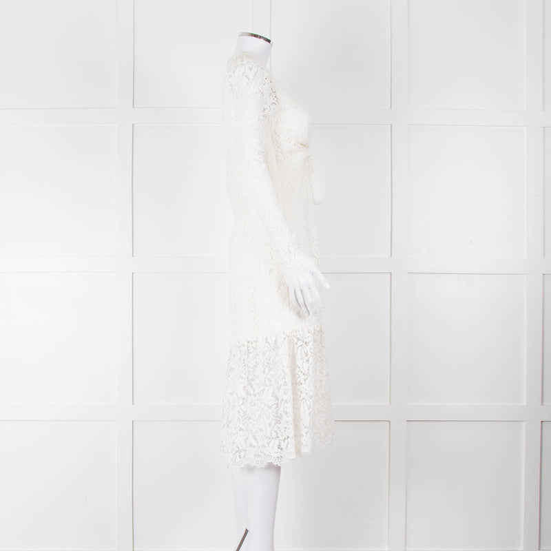 Rebecca Vallance Cream Lace Long Sleeve Dress