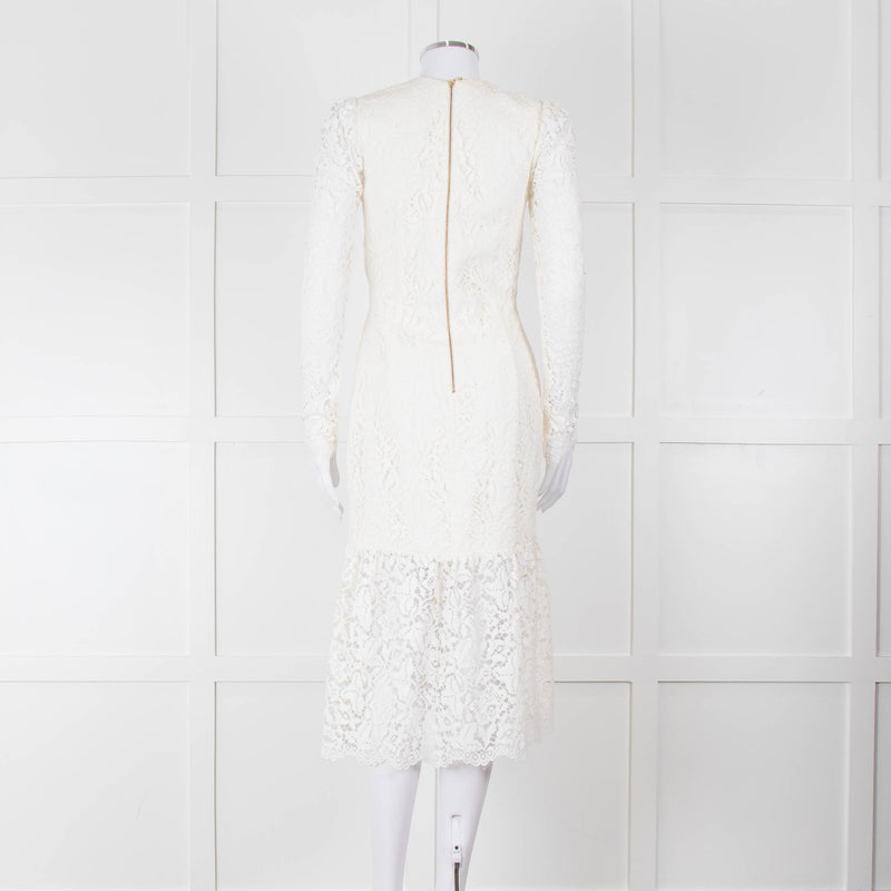 Rebecca Vallance Cream Lace Long Sleeve Dress