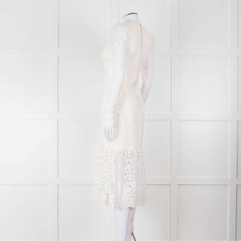 Rebecca Vallance Cream Lace Long Sleeve Dress