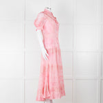 LoveShackFancy Pink Ombre Net And Lace Maxi Dress With Slip