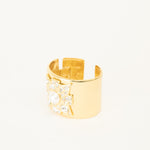 Kenneth Jay Lane Faux Pearl And Crystal Hinged Cuff Bracelet