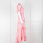 LoveShackFancy Pink Ombre Net And Lace Maxi Dress With Slip