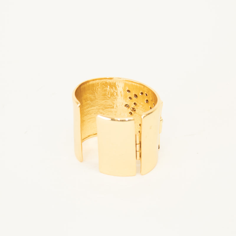 Kenneth Jay Lane Faux Pearl And Crystal Hinged Cuff Bracelet